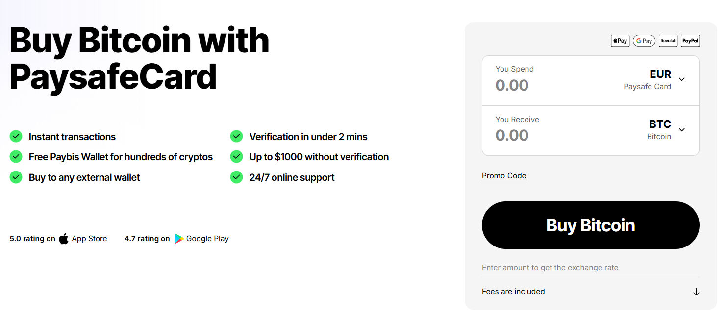 How to pay with Paysafe Card – Paybis